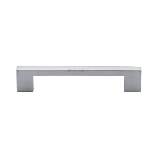 Heritage Brass Cabinet Pull Metro Design 128mm CTC Satin Chrome Finish - C0337 128-SC - Choice Handles