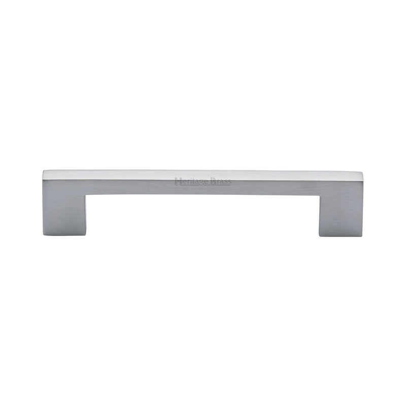 Heritage Brass Cabinet Pull Metro Design 128mm CTC Satin Chrome Finish - C0337 128-SC - Choice Handles