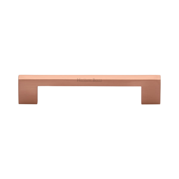Heritage Brass Cabinet Pull Metro Design 128mm CTC Satin Rose Gold Finish - C0337 128-SRG - Choice Handles