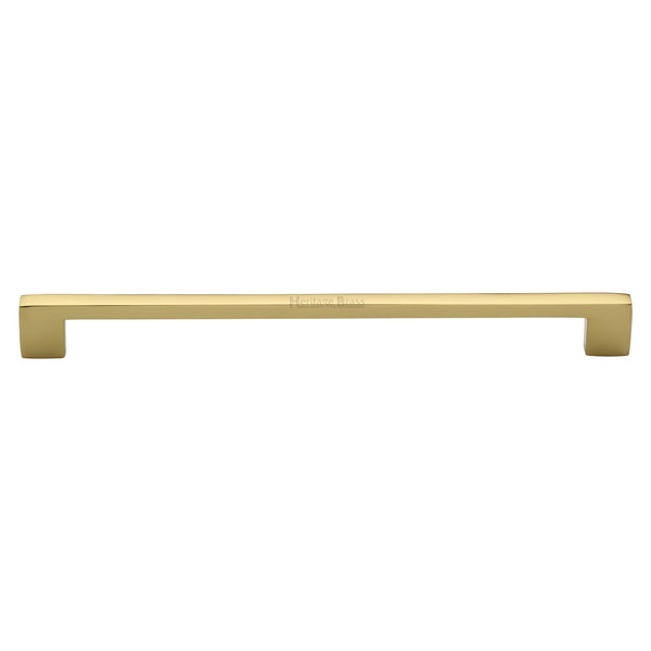 Heritage Brass Cabinet Pull Metro Design 256mm CTC Polished Brass Finish - C0337 256-PB - Choice Handles