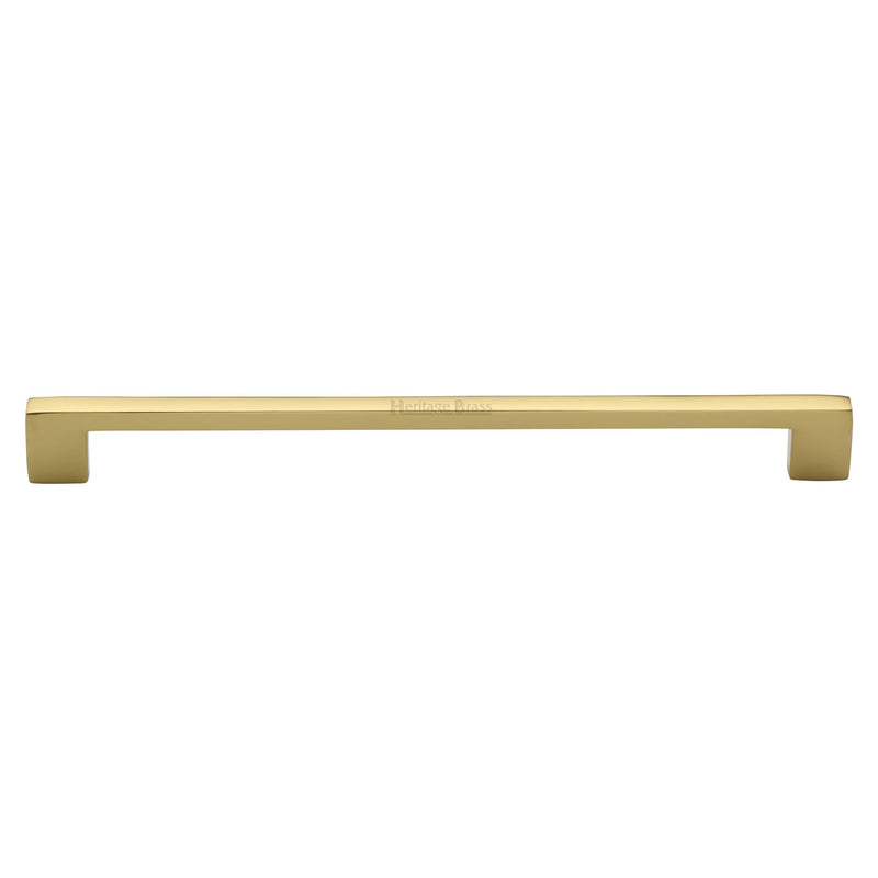 Heritage Brass Cabinet Pull Metro Design 256mm CTC Polished Brass Finish - C0337 256-PB - Choice Handles