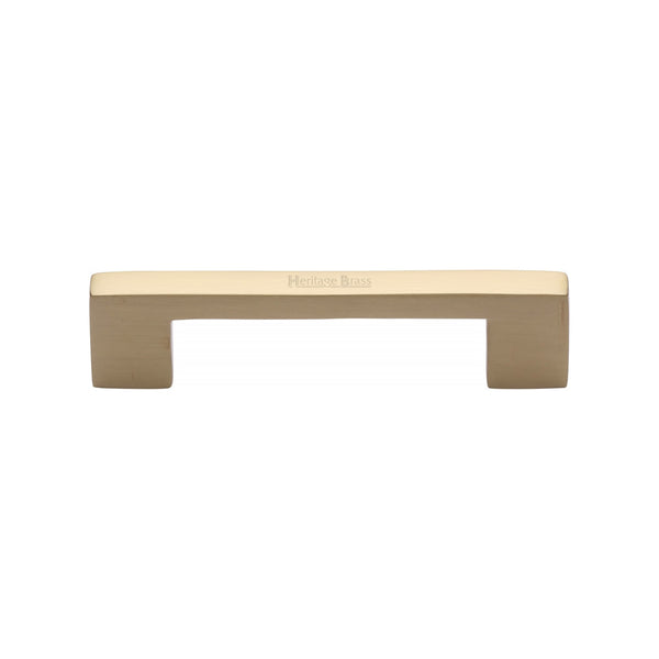 Heritage Brass Cabinet Pull Metro Design 96mm CTC Satin Brass Finish - C0337 96-SB - Choice Handles