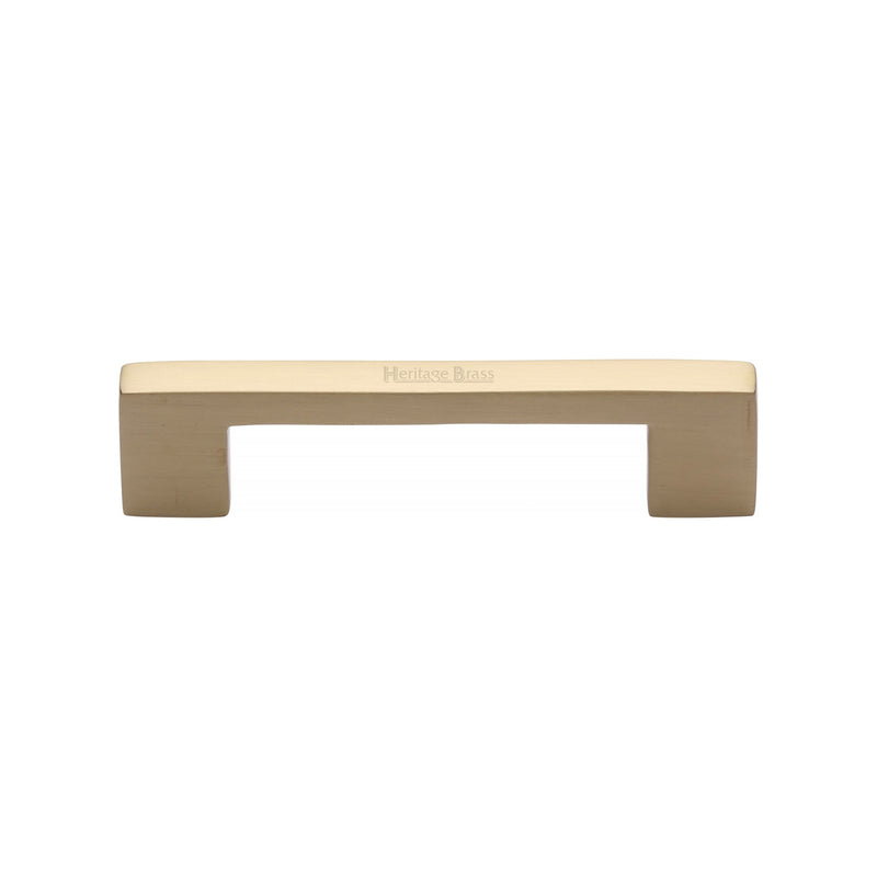 Heritage Brass Cabinet Pull Metro Design 96mm CTC Satin Brass Finish - C0337 96-SB - Choice Handles