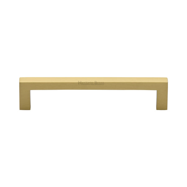 Heritage Brass Cabinet Pull City Design 128mm CTC Satin Brass Finish - C0339 128-SB - Choice Handles