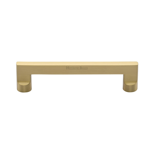 Heritage Brass Cabinet Pull Apollo Design 128mm CTC Satin Brass Finish - C0345 128-SB - Choice Handles