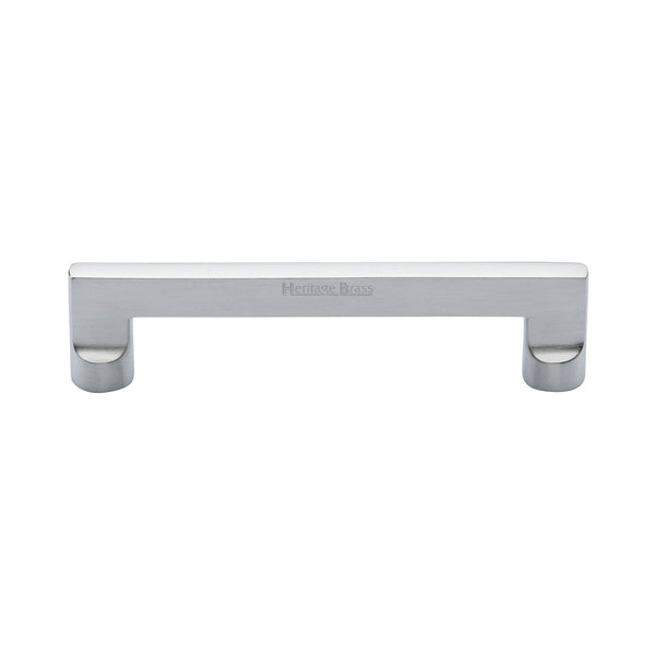 Heritage Brass Cabinet Pull Apollo Design 128mm CTC Satin Chrome Finish - C0345 128-SC - Choice Handles