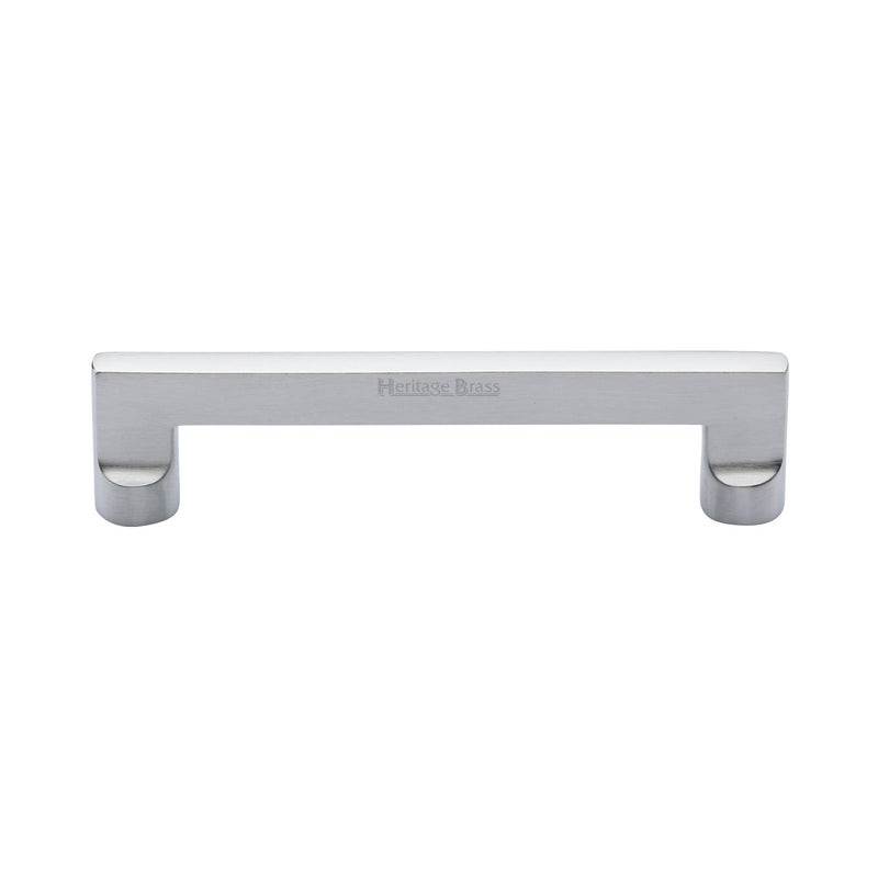 Heritage Brass Cabinet Pull Apollo Design 128mm CTC Satin Chrome Finish - C0345 128-SC - Choice Handles