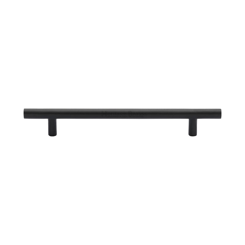 Heritage Brass Cabinet Pull Bar Design 160mm CTC Matt Black Finish - C0361 160-BKMT - Choice Handles