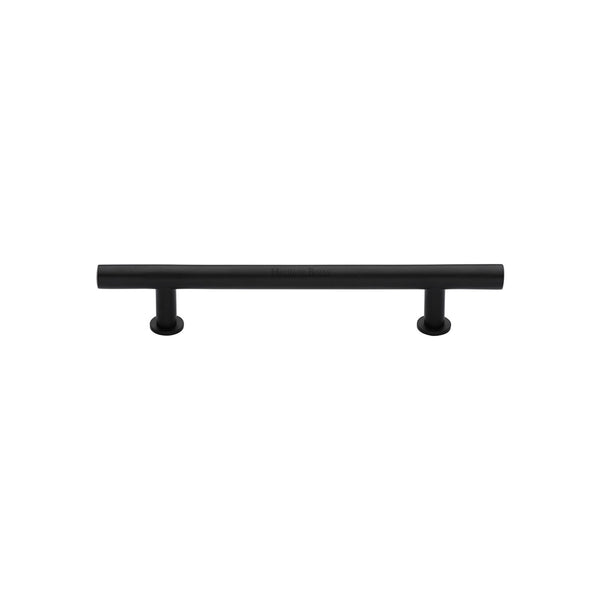 Heritage Brass Cabinet Pull T-Bar Design with 16mm Rose 101mm CTC Matt Black Finish - C0362 101-BKMT - Choice Handles