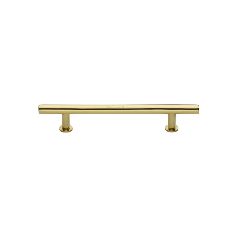 Heritage Brass Cabinet Pull T-Bar Design with 16mm Rose 101mm CTC Polished Brass Finish - C0362 101-PB - Choice Handles