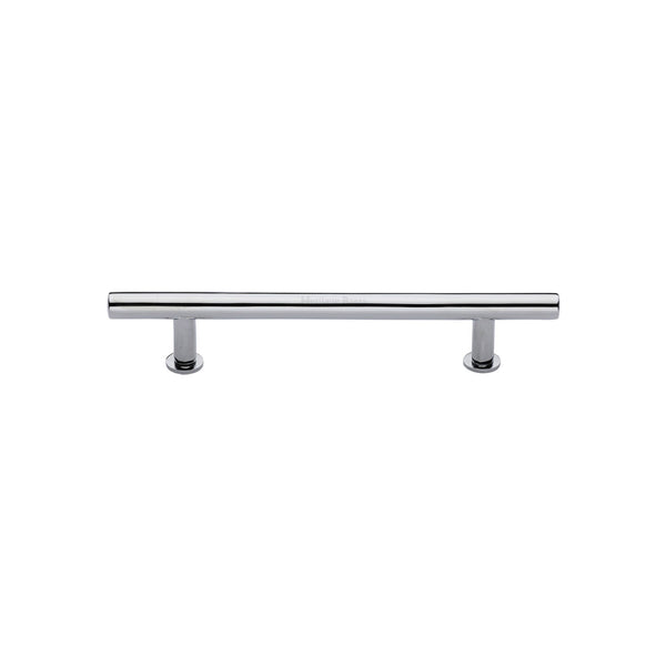 Heritage Brass Cabinet Pull T-Bar Design with 16mm Rose 101mm CTC Polished Chrome Finish - C0362 101-PC - Choice Handles