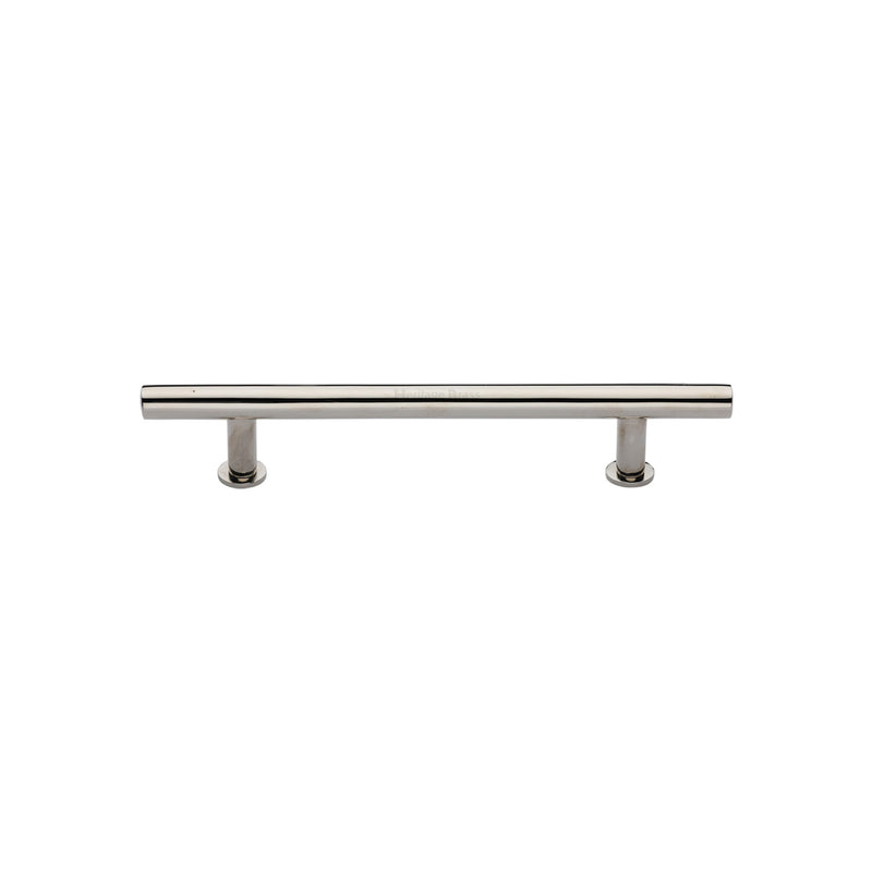 Heritage Brass Cabinet Pull T-Bar Design with 16mm Rose 101mm CTC Polished Nickel Finish - C0362 101-PNF - Choice Handles