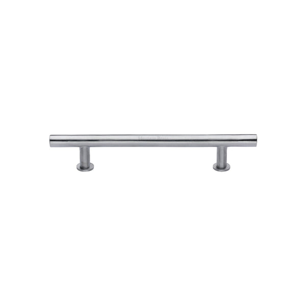 Heritage Brass Cabinet Pull T-Bar Design with 16mm Rose 101mm CTC Satin Chrome Finish - C0362 101-SC - Choice Handles