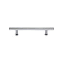 Heritage Brass Cabinet Pull T-Bar Design with 16mm Rose 128mm CTC Polished Chrome Finish - C0362 128-PC - Choice Handles