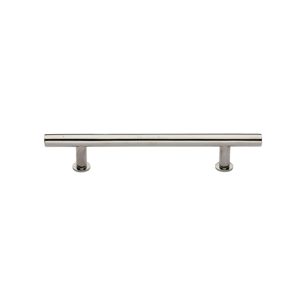 Heritage Brass Cabinet Pull T-Bar Design with 16mm Rose 128mm CTC Polished Nickel Finish - C0362 128-PNF - Choice Handles