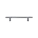 Heritage Brass Cabinet Pull T-Bar Design with 16mm Rose 128mm CTC Satin Chrome Finish - C0362 128-SC - Choice Handles