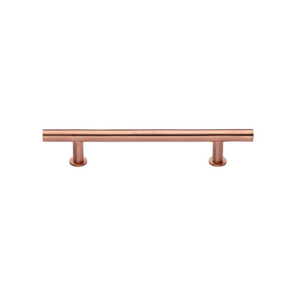 Heritage Brass Cabinet Pull T-Bar Design with 16mm Rose 128mm CTC Satin Rose Gold Finish - C0362 128-SRG - Choice Handles