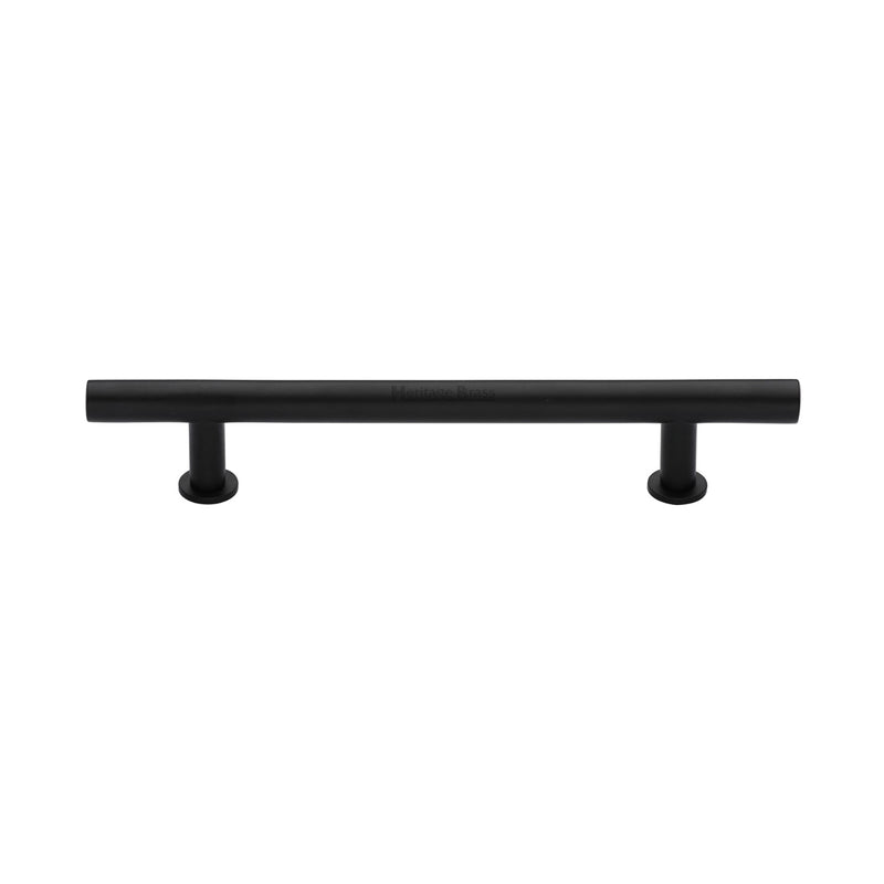 Heritage Brass Cabinet Pull T-Bar Design with 16mm Rose 160mm CTC Matt Black Finish - C0362 160-BKMT - Choice Handles