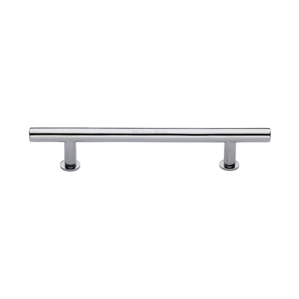 Heritage Brass Cabinet Pull T-Bar Design with 16mm Rose 160mm CTC Polished Chrome Finish - C0362 160-PC - Choice Handles