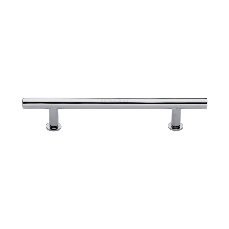Heritage Brass Cabinet Pull T-Bar Design with 16mm Rose 160mm CTC Polished Chrome Finish - C0362 160-PC - Choice Handles