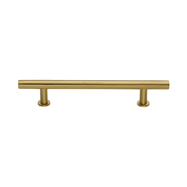 Heritage Brass Cabinet Pull T-Bar Design with 16mm Rose 160mm CTC Satin Brass Finish - C0362 160-SB - Choice Handles