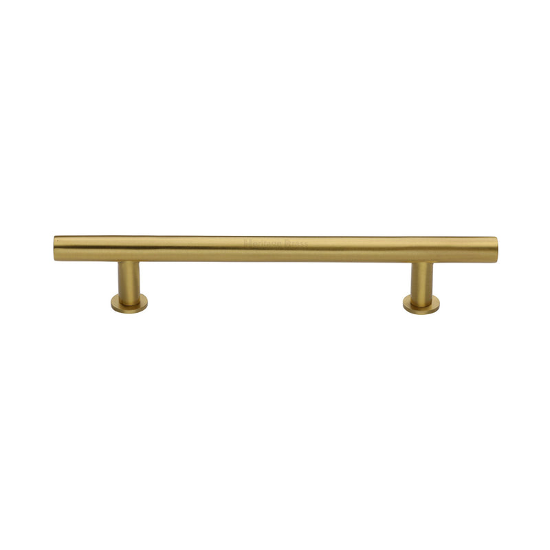 Heritage Brass Cabinet Pull T-Bar Design with 16mm Rose 160mm CTC Satin Brass Finish - C0362 160-SB - Choice Handles