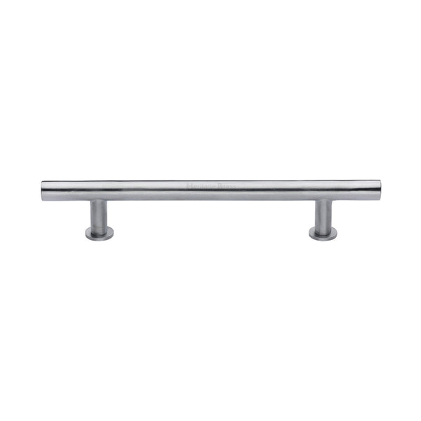 Heritage Brass Cabinet Pull T-Bar Design with 16mm Rose 160mm CTC Satin Chrome Finish - C0362 160-SC - Choice Handles