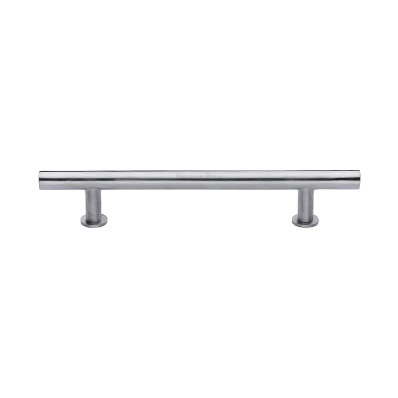 Heritage Brass Cabinet Pull T-Bar Design with 16mm Rose 160mm CTC Satin Chrome Finish - C0362 160-SC - Choice Handles