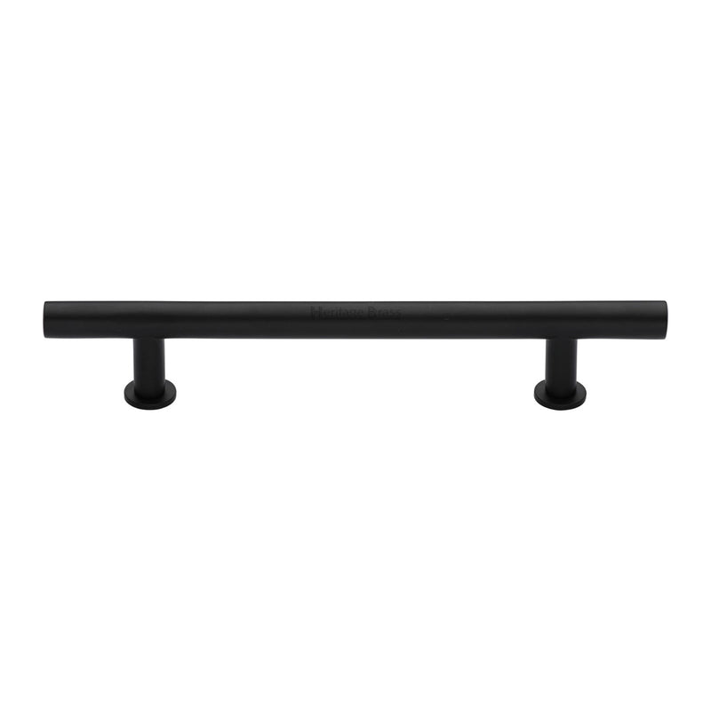 Heritage Brass Cabinet Pull T-Bar Design with 16mm Rose 203mm CTC Matt Black Finish - C0362 203-BKMT - Choice Handles