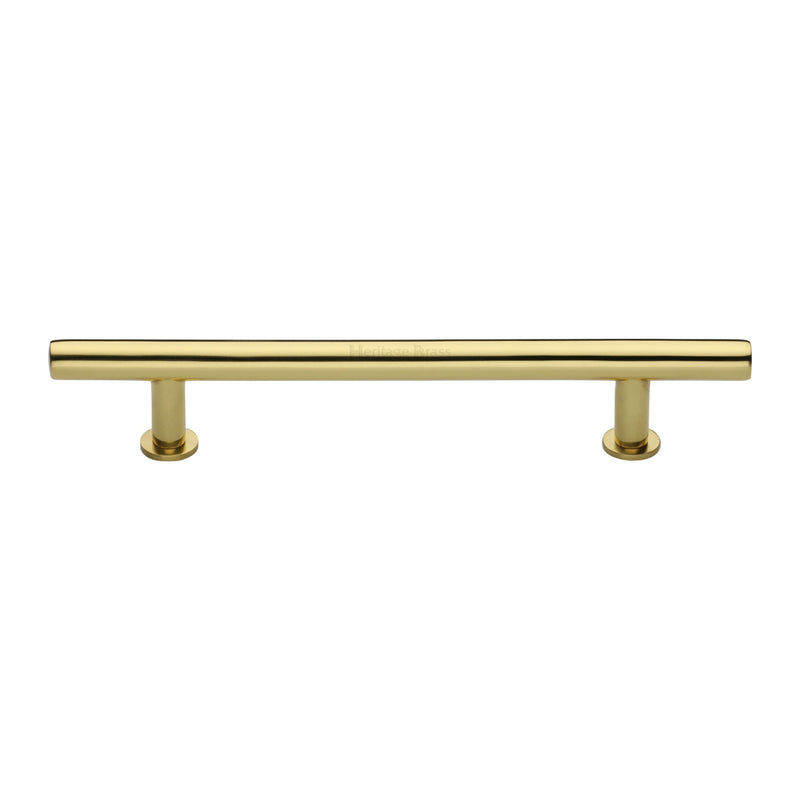 Heritage Brass Cabinet Pull T-Bar Design with 16mm Rose 203mm CTC Polished Brass Finish - C0362 203-PB - Choice Handles