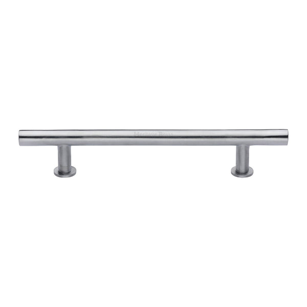 Heritage Brass Cabinet Pull T-Bar Design with 16mm Rose 203mm CTC Satin Chrome Finish - C0362 203-SC - Choice Handles