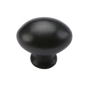 Heritage Brass Cabinet Knob Victorian Oval Design 32mm Matt Black finish - C114 32-BKMT - Choice Handles