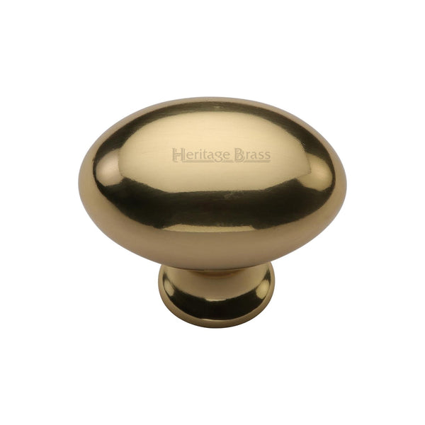 Heritage Brass Cabinet Knob Oval Design 32mm Polished Brass finish - C114 32-PB - Choice Handles