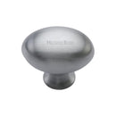 Heritage Brass Cabinet Knob Oval Design 32mm Satin Chrome finish - C114 32-SC - Choice Handles