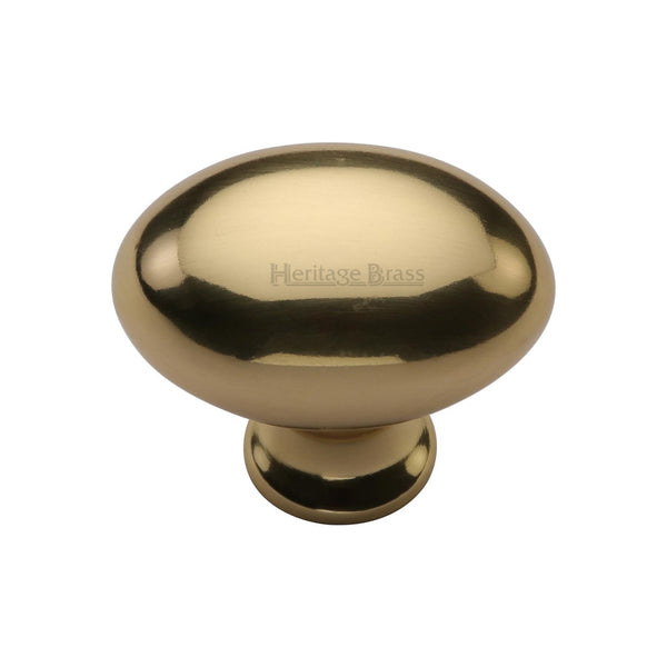 Heritage Brass Cabinet Knob Oval Design 38mm Polished Brass finish - C114 38-PB - Choice Handles