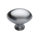 Heritage Brass Cabinet Knob Oval Design 38mm Satin Chrome finish - C114 38-SC - Choice Handles