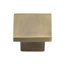 Heritage Brass Cabinet Knob Classic Square Design 32mm Antique Brass finish - C1254 32-AT - Choice Handles