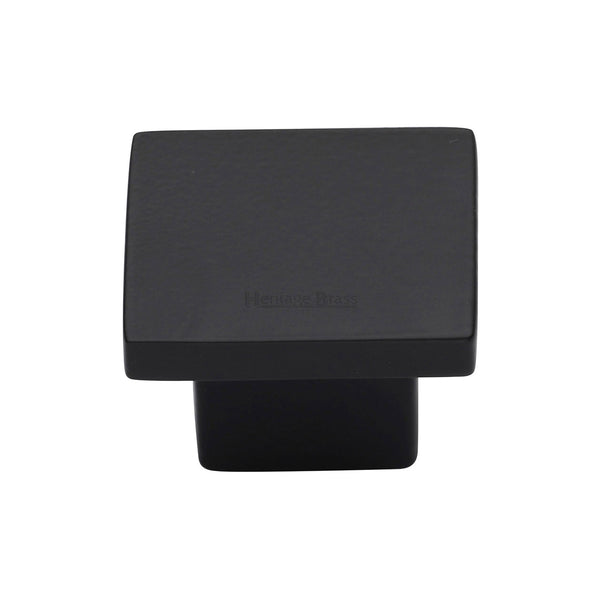 Heritage Brass Cabinet Knob Classic Square Design 32mm Matt Black finish - C1254 32-BKMT - Choice Handles