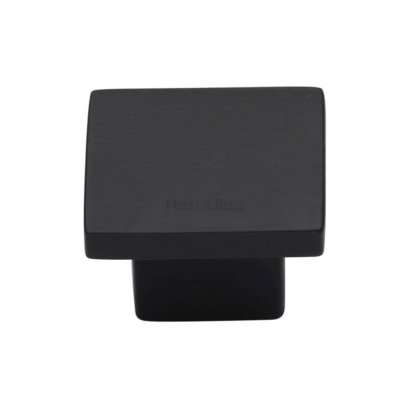 Heritage Brass Cabinet Knob Classic Square Design 32mm Matt Black finish - C1254 32-BKMT - Choice Handles
