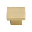 Heritage Brass Cabinet Knob Classic Square Design 32mm Satin Brass finish - C1254 32-SB - Choice Handles