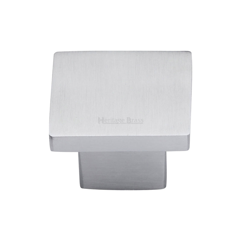 Heritage Brass Cabinet Knob Classic Square Design 32mm Satin Chrome finish - C1254 32-SC - Choice Handles