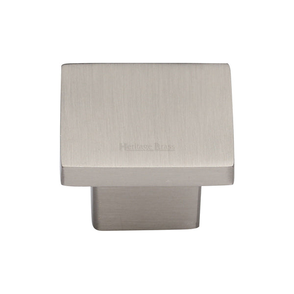 Heritage Brass Cabinet Knob Classic Square Design 32mm Satin Nickel finish - C1254 32-SN - Choice Handles