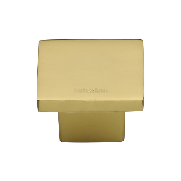 Heritage Brass Cabinet Knob Classic Square Design 32mm Unlacquered Polished Brass finish - C1254 32-ULB - Choice Handles