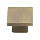 Heritage Brass Cabinet Knob Classic Square Design 40mm Antique Brass finish - C1254 40-AT - Choice Handles