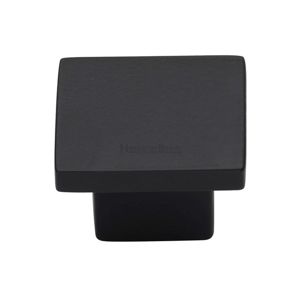 Heritage Brass Cabinet Knob Classic Square Design 40mm Matt Black finish - C1254 40-BKMT - Choice Handles