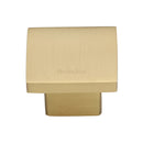 Heritage Brass Cabinet Knob Classic Square Design 40mm Satin Brass finish - C1254 40-SB - Choice Handles