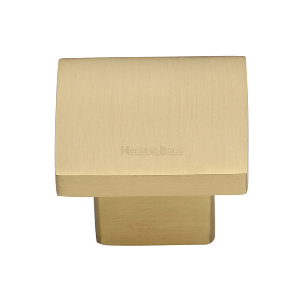 Heritage Brass Cabinet Knob Classic Square Design 40mm Satin Brass finish - C1254 40-SB - Choice Handles