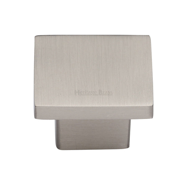 Heritage Brass Cabinet Knob Classic Square Design 40mm Satin Nickel finish - C1254 40-SN - Choice Handles