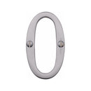Heritage Brass Numeral 0 Face Fix 76mm (3") Satin Chrome finish - C1560 0-SC - Choice Handles