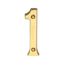 Heritage Brass Numeral 1 Face Fix 76mm (3") Polished Brass finish - C1560 1-PB - Choice Handles